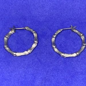 Sterling Status Style Bamboo Hoop Earrings